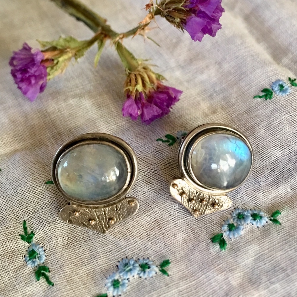 Rainbow Moonstone Earrings